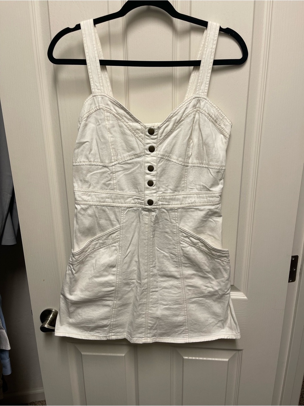 Jessica White Button-Front Mini Dress